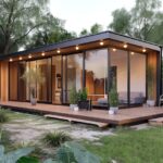 Attefallshus med stora glasväggar